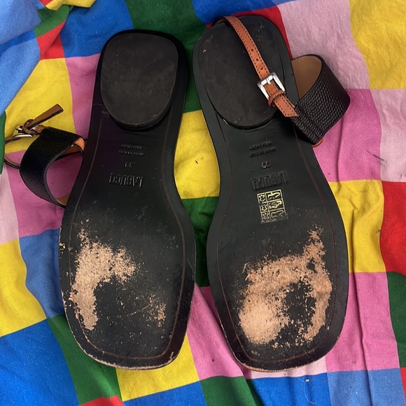 Labucq Brown/Black Sandals 39/8.5 EUC - Picture 2 of 5